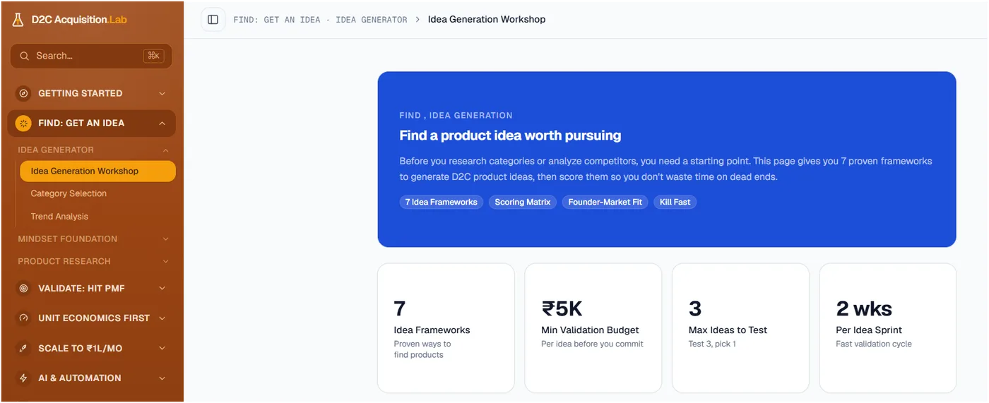 Idea generation workshop
